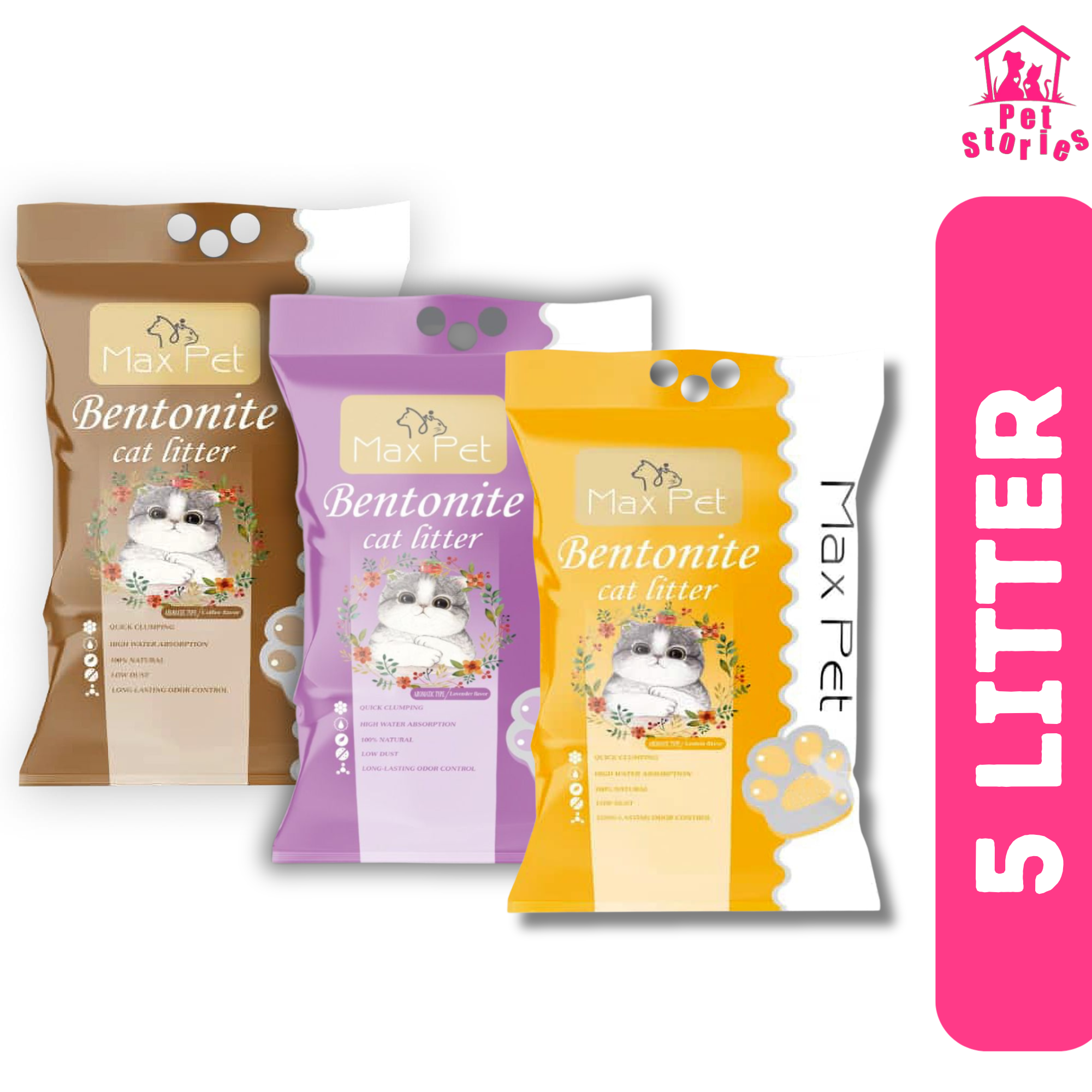 MaxPet Premium Bentonite Cat Litter 5Ltr