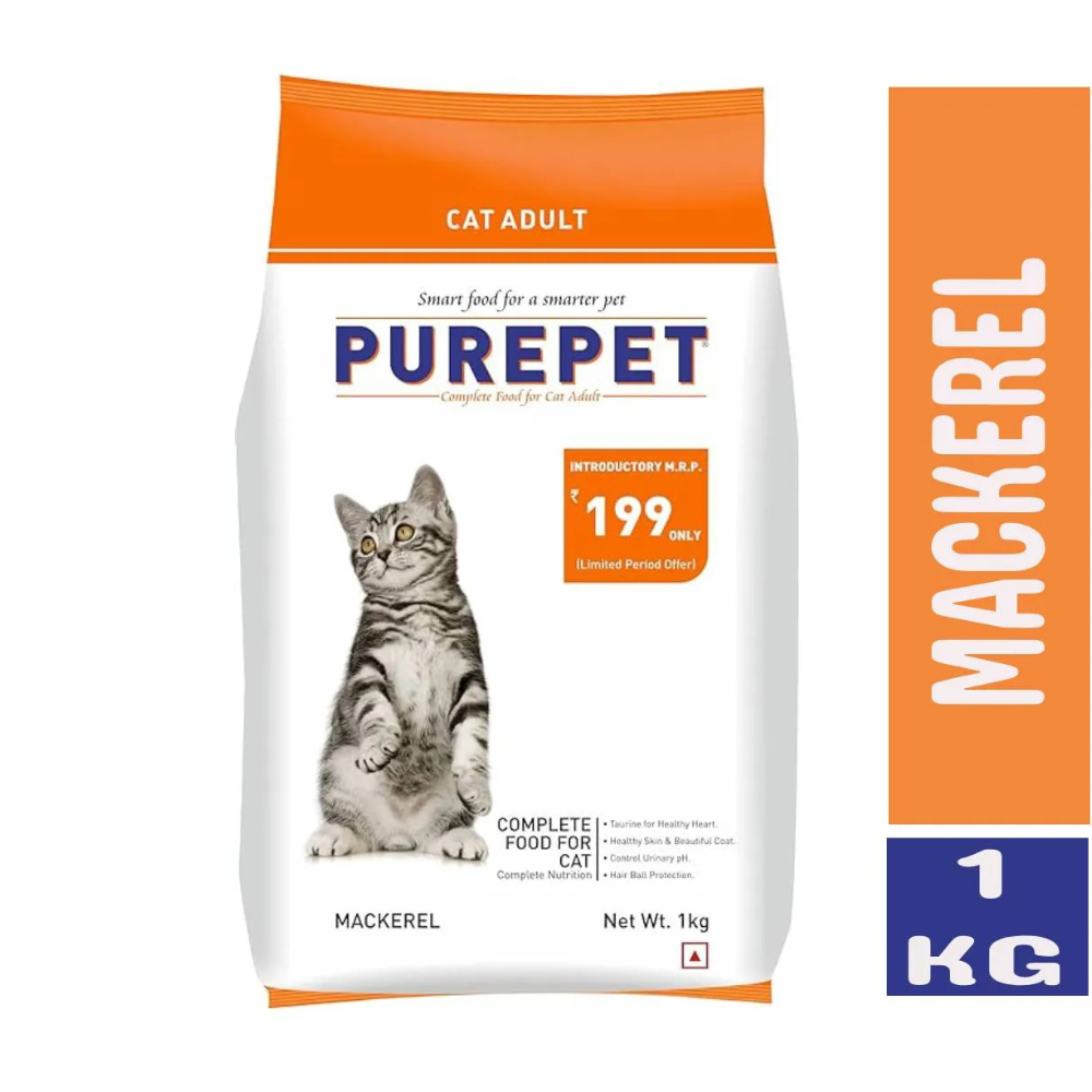 Purepet Mackerel Adult Dry Food For Cat -1KG