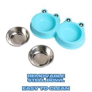 Stainless Steel Pet Double Food Bowls Mix Color For Cat