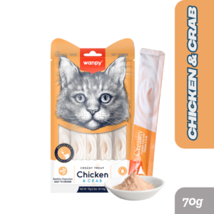 Wanpy Cat Treat Creamy Chicken & Crab 70g