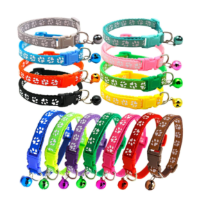 Adjustable Pet Cat Collar with Bell Poppy Neck Strap Soft for Small Dog