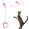 Cat Self Collar Neck Teaser Toy With Feather