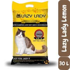 (Super Saver) Lazy Lady Bentonite Cat Litter 10L , 15L , 25L , 30L Lemon Flavor (Limited time offer)