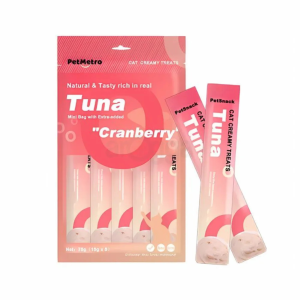 PetMetro Creamy Treats for Cats Tuna "Cranberry" (5×15g)
