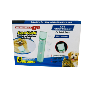 4 in 1 Dog & Cat Clippers Grooming Kit Hair Clipper- Low Noise Paw Trimmer Rechargeable