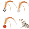 Pet Bouncy Ball With Feather 1pcs/3pcs