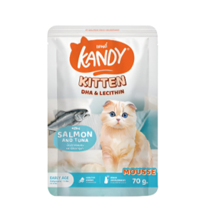 Kandy Kitten Pouch DHA & Lecithin Tuna & Salmon Mousse 70g