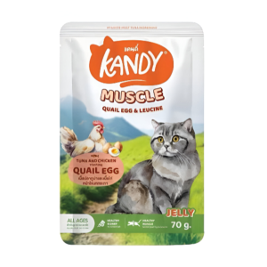 Kandy MUSCLE Pouch with Tuna & Chicken Topping Quail Egg in Jelly 70g