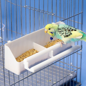 Portable Double Grid Design Bird Feeder And Water Container